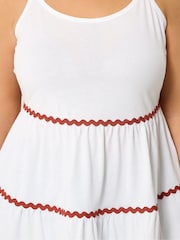 Yours Curve White Ric Rac Strappy Tiered Vest - Image 4 of 5