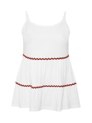 Yours Curve White Ric Rac Strappy Tiered Vest - Image 5 of 5