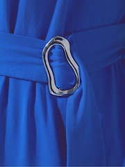 Yours Curve Blue Limited Belt Buckle Waist Top - Image 5 of 5