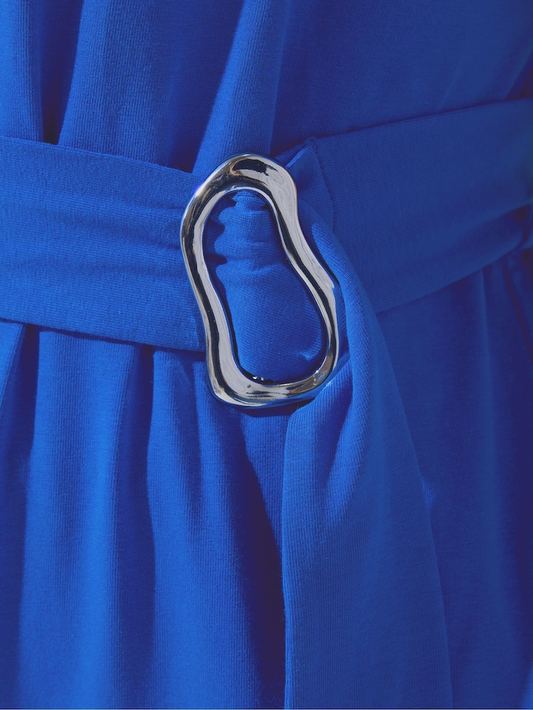 Yours Curve Blue Limited Belt Buckle Waist Top - Image 5 of 5