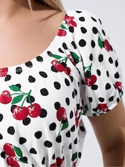 Yours Curve Limited Polka Dot Cherry Bardot Blouse - Bild 4 von 5