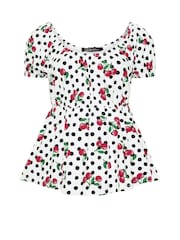 Yours Curve Limited Polka Dot Cherry Bardot Blouse - Bild 5 von 5
