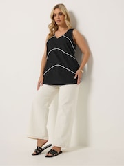 Yours Curve Black Stitched Detail Vest - Image 2 of 4