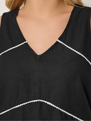 Yours Curve Black Stitched Detail Vest - Image 4 of 4