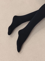 Dark Navy Blue Fleece Lined Thermal Tights - Image 1 of 2
