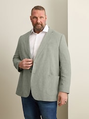 BadRhino Big & Tall Grey Linen Blend Suit Jacket - Image 1 of 7