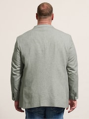 BadRhino Big & Tall Grey Linen Blend Suit Jacket - Image 4 of 7