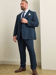 Blå - Regulær - BadRhino Big & Tall dressjakke i linblanding - Bilde 3 av 5