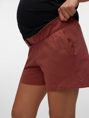 Mamalicious Brown Maternity Under Bump Jersey Shorts - Image 2 of 5