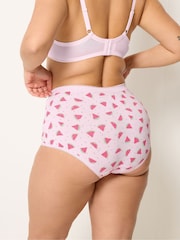 Yours Curve Pink Watermelon Print Full 5 Pack Briefs - Image 3 of 10