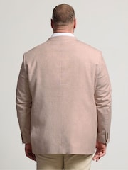 BadRhino Big & Tall Light Pink Long Linen Blend Suit Jacket - Image 3 of 7