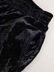 Black Velvet Shorts With Lace Trim - Image 3 of 3