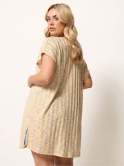 Yours Curve Pink Space Dyed Ribbed Cardigan - Image 3 of 5