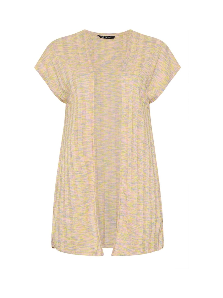 Yours Curve Pink Space Dyed Ribbed Cardigan - Image 5 of 5