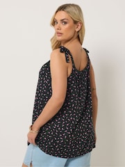 黑色 - Yours Curve Ditsy Floral Vest Top - 圖片 3/5
