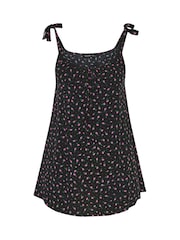 黑色 - Yours Curve Ditsy Floral Vest Top - 圖片 5/5