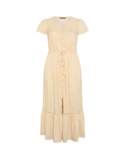 Yours Curve Yellow Ditsy Print Angel Sleeve Dress - Image 5 of 5