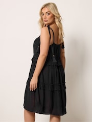 Yours Curve Black Ruffle Throw On Dress - Image 3 of 4