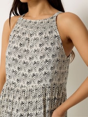 PixieGirl Petite Cream Zig Zag Tiered Halter Maxi Dress - Image 4 of 5