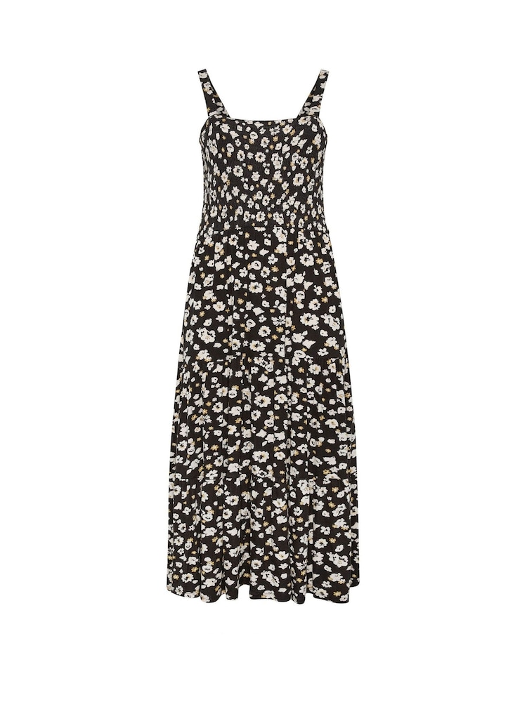 Yours Curve Black Shirred Midaxi Dress - Image 5 of 5