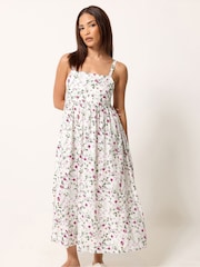 PixieGirl Petite Pink Ditsy Print Midi Dress - Image 1 of 5