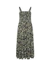 Yours Curve Black Shirred Midaxi Dress - Image 5 of 5