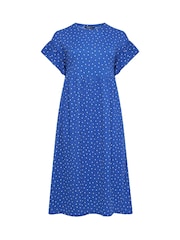Yours Curve Blue Frill Sleeve Midaxi Dress - Image 5 of 5