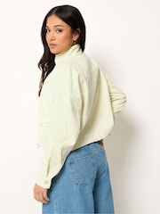 PixieGirl Petite Yellow Funnel Neck Denim Jacket - Image 2 of 5