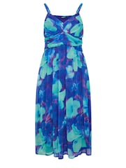 Yours Curve Blue Floral Chiffon Maxi Dress - Image 5 of 5
