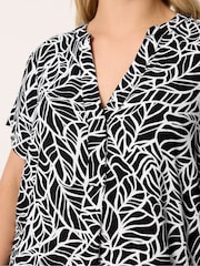 Yours Curve Black Pleated Front Detail Tunic Dress - Image 4 of 4