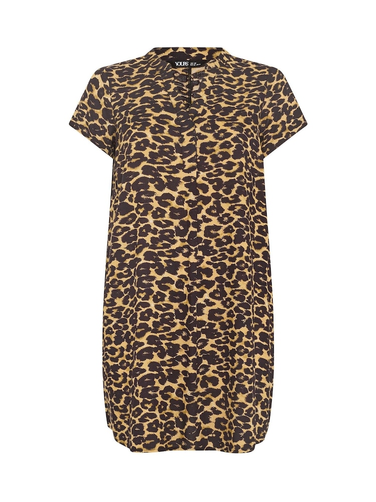 Yours Curve Black Pleated Front Detail Tunic Dress - Image 5 of 5