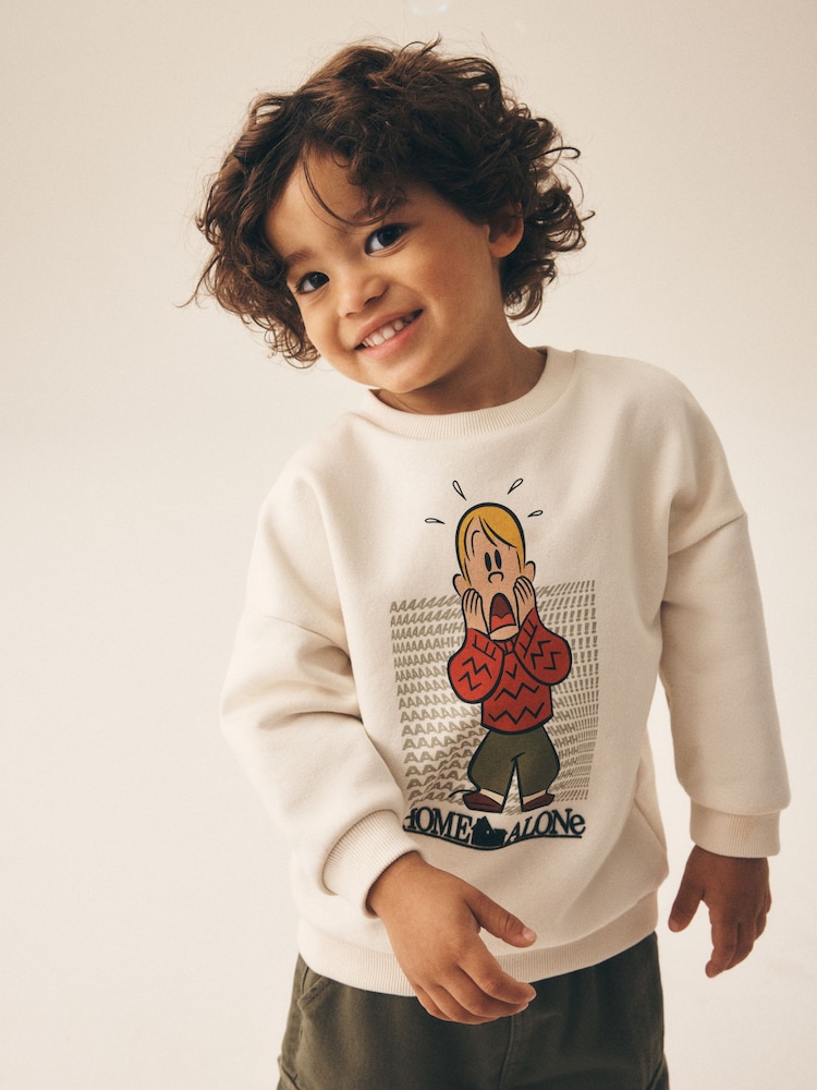 Cream Home Alone Christmas Crew Neck Sweat Top (3mths-8yrs) - Image 1 of 4