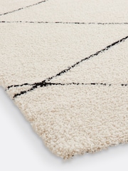 La Redoute Intérieurs Ecru Black Fatouh Berber Style Square Rug - Image 3 of 4