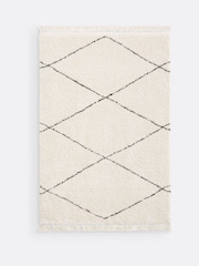 La Redoute Intérieurs Ecru Fatouh Fringed Berber Style Rug - Image 2 of 4