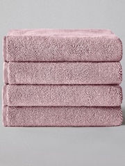 The Set Set of 4 Pink Popcorn Textured Bath Towels - Image 1 of 2