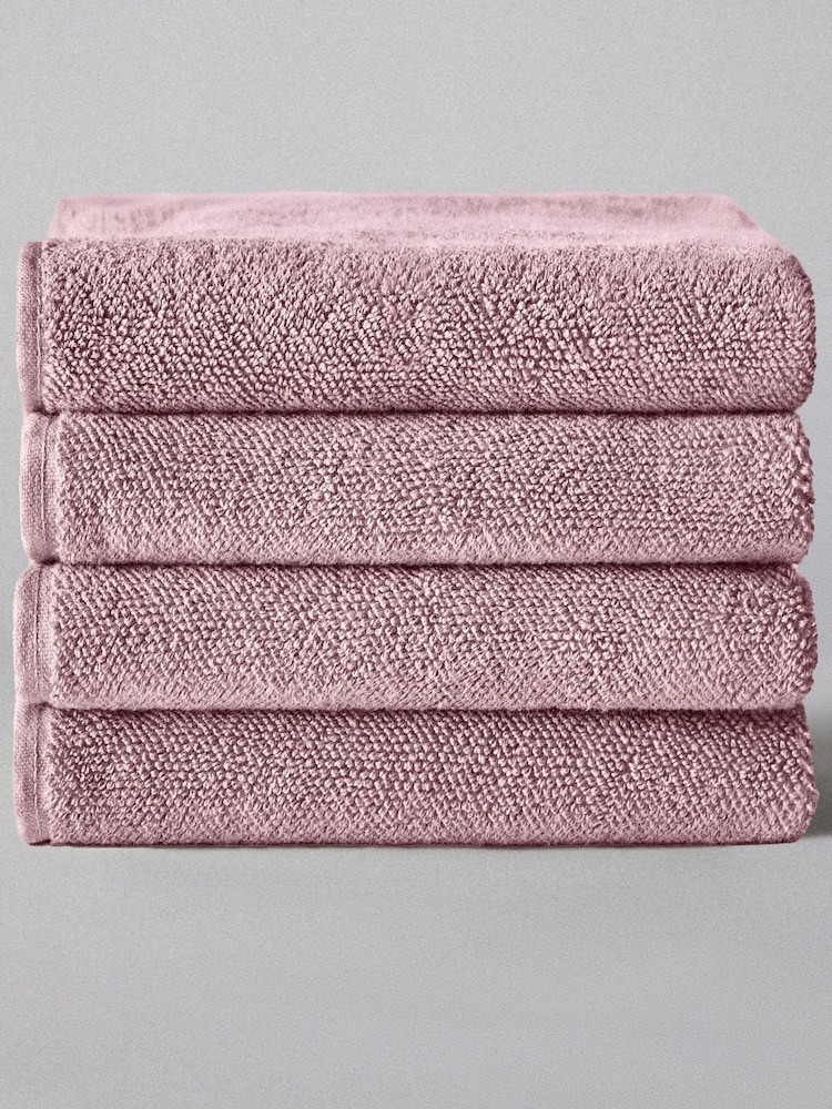 The Set Set of 4 Pink Popcorn Textured Bath Towels - Image 1 of 2