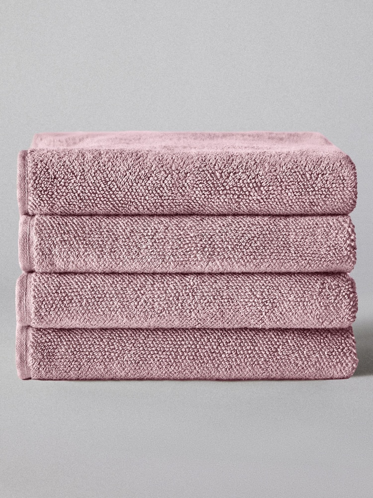 The Set Set of 4 Pink Popcorn Textured Bath Towels - Image 2 of 2