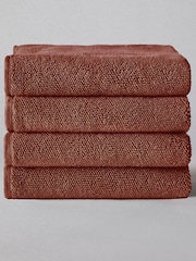The Set Set of 4 Rust Popcorn Textured Bath Towels - Image 1 of 2