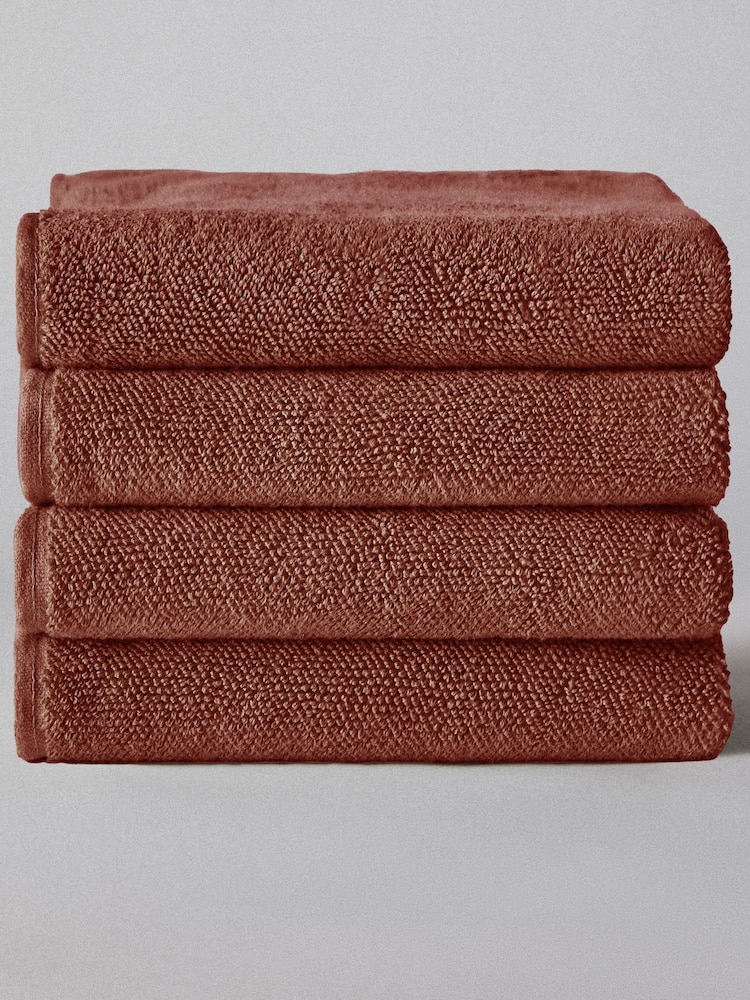The Set Set of 4 Rust Popcorn Textured Bath Towels - Image 1 of 2