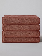 The Set Set of 4 Rust Popcorn Textured Bath Towels - Image 2 of 2