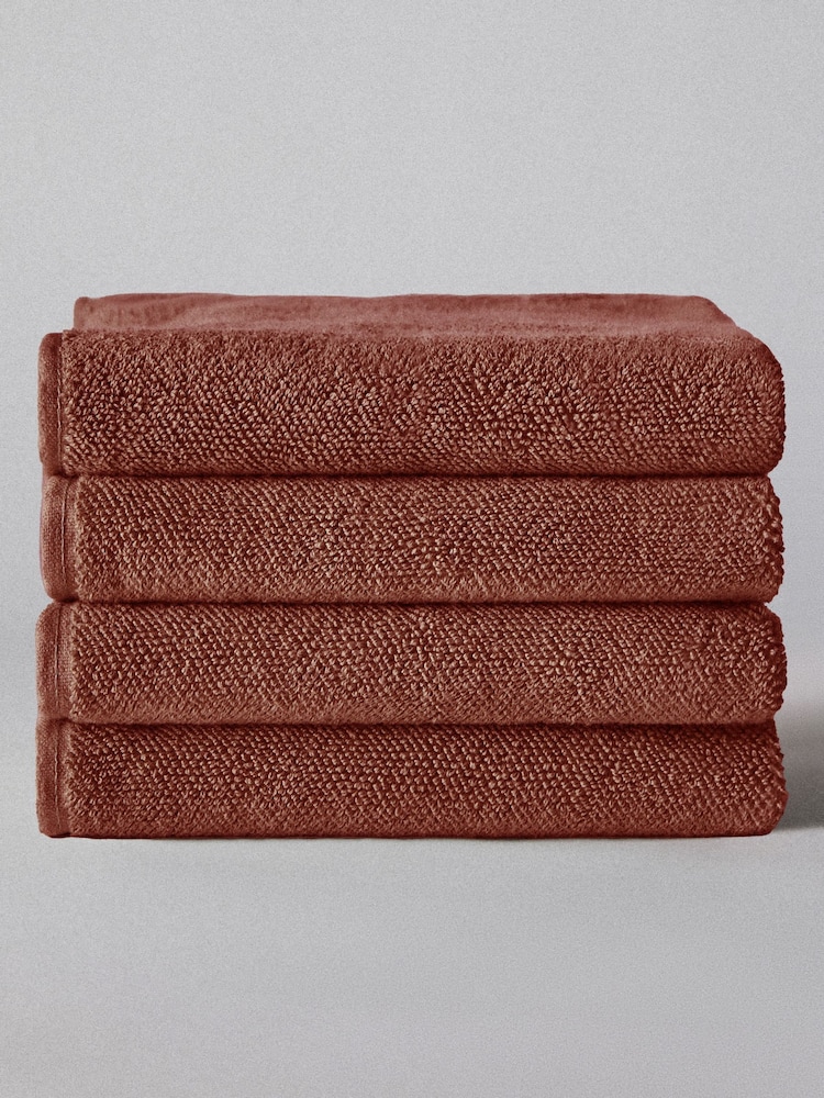 The Set Set of 4 Rust Popcorn Textured Bath Towels - Image 2 of 2