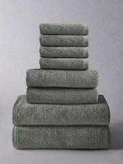 The Set 8 Pack Sage Green Popcorn Textured Towel Bale - Image 1 of 1