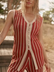 Mint Velvet Red Striped Knit Top - Image 3 of 7