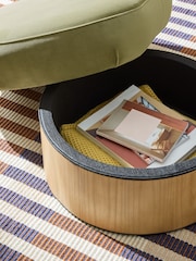 MADE.COM Fern Green Velvet Novara Storage Footstool - Image 3 of 5