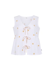 Chelsea Peers White Cheesecloth Embroidered Sunburst Cami Top - Image 5 of 5