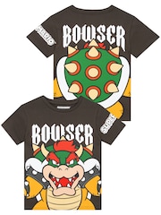 Character Grey Super Mario Bowser T-Shirt - Image 3 of 9