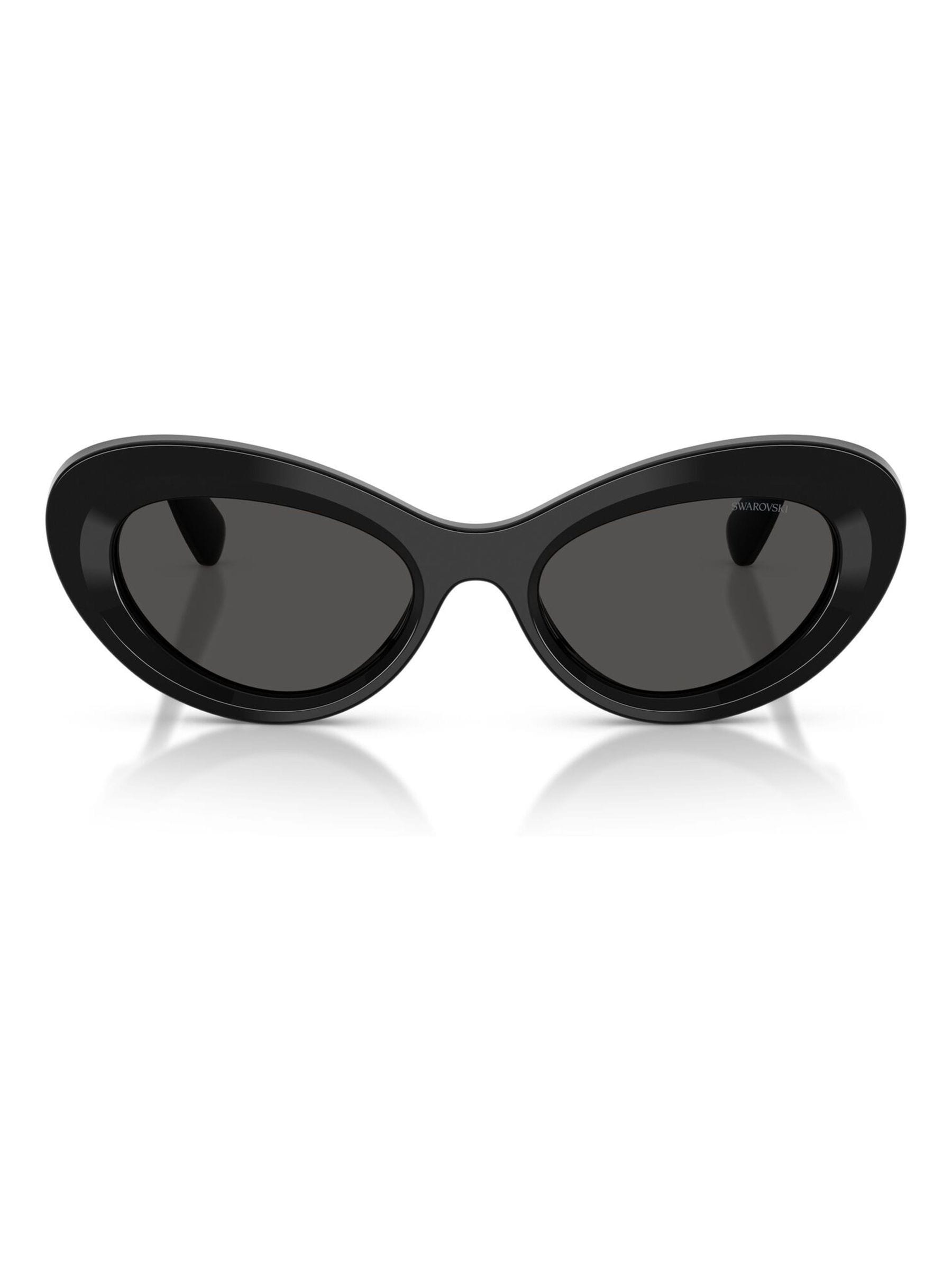 Swarovski Black/Grey Sk6061u 100187 Woman Sunglasses Acetate Cat Eye Normal - Image 3