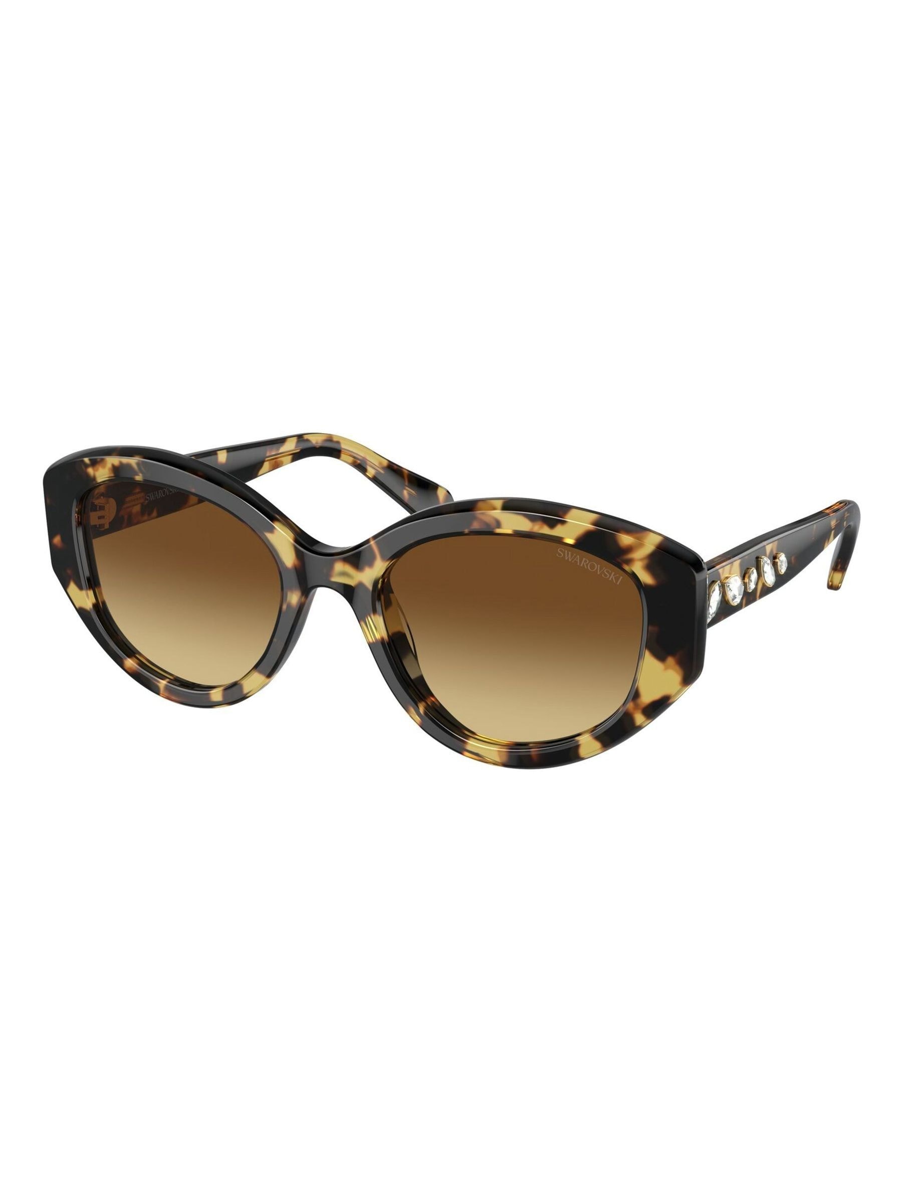 Swarovski Woman Sunglass SK6005 - Frame color: Medium Havana, Lens color: Brown Gradient - Image 4