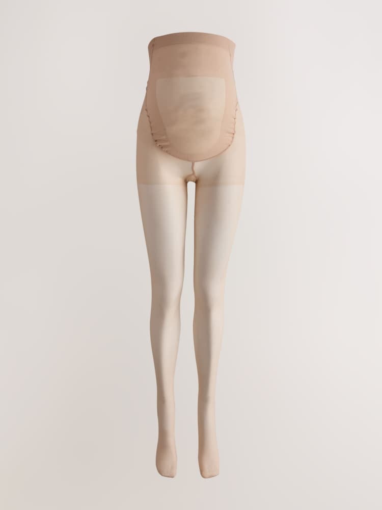 Latte 20 Denier Matt Finish Sheer Maternity Tights - Image 2 of 4 Latte 20 Denier Matt Finish Sheer Maternity Tights - Image 2 of 4