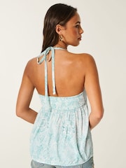 Hollister Blue Halter Babydoll Top - Image 2 of 4